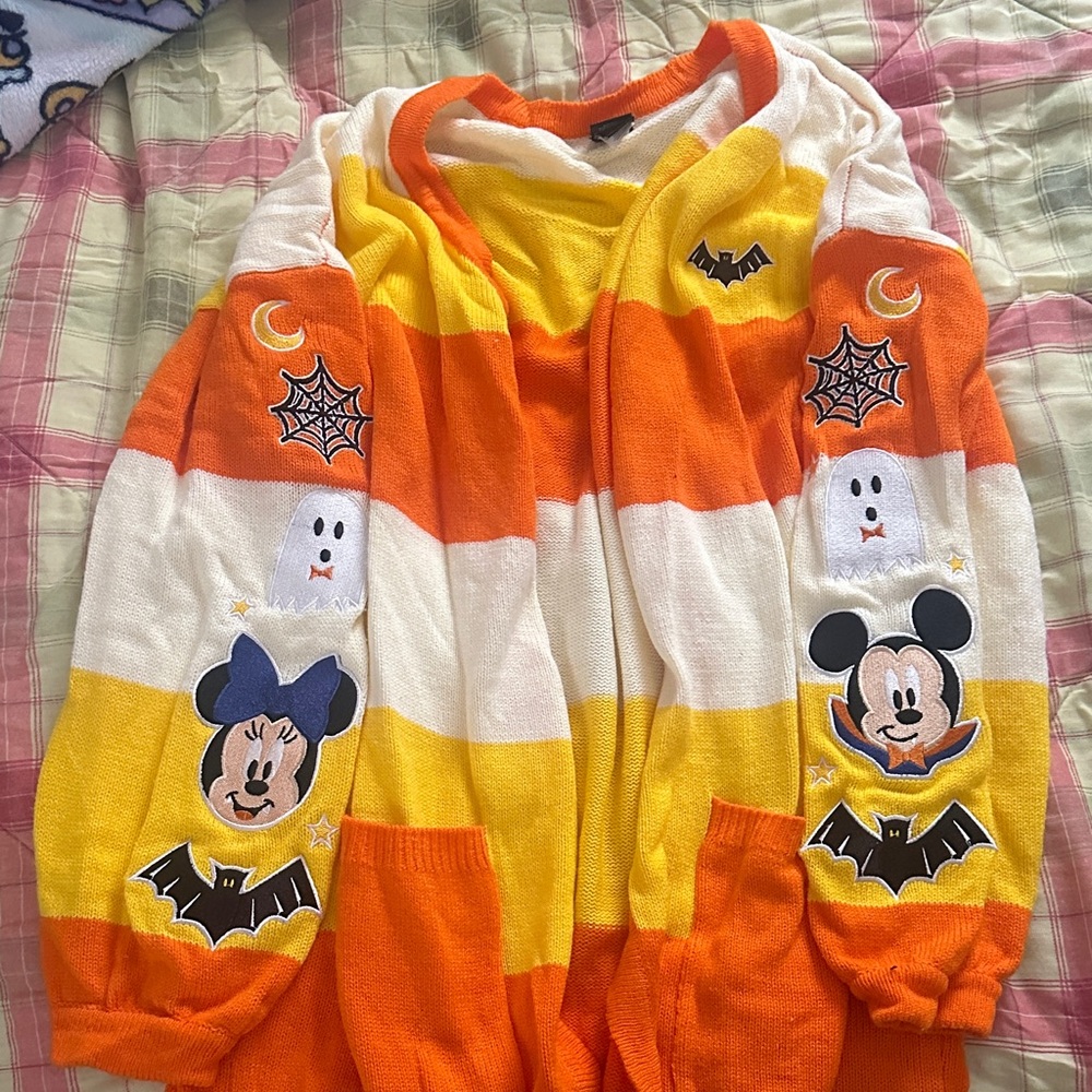 Her Universe Mickey and Minnie Candycorn Cardigan